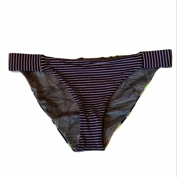Maaji Floral and Stripe Bikini Bottom - Picture 1 of 6